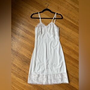 Miss Loveable Vintage 1960s Sheer White Lace Slip Dress Size 34 (Small)